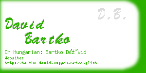 david bartko business card